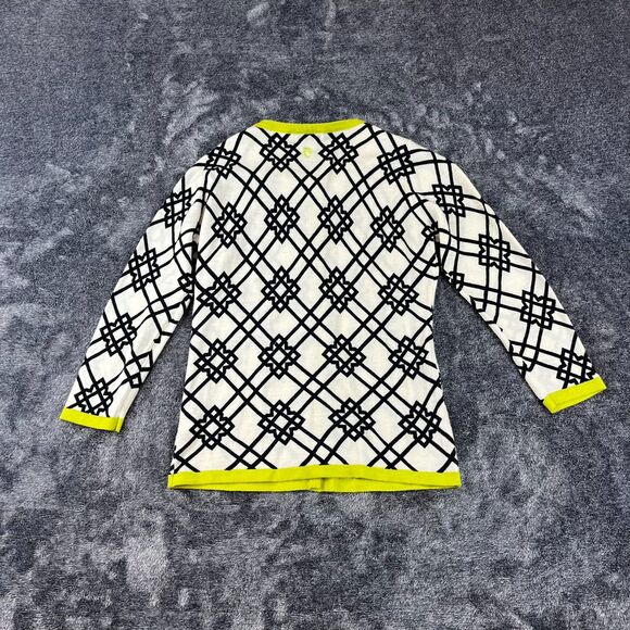 Spartina 449 100% Merino Wool Seven Oaks Cardigan Geometric Women's S *Read - Picture 8 of 15